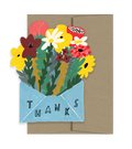 Thank You with Flowers - Die Cut Card