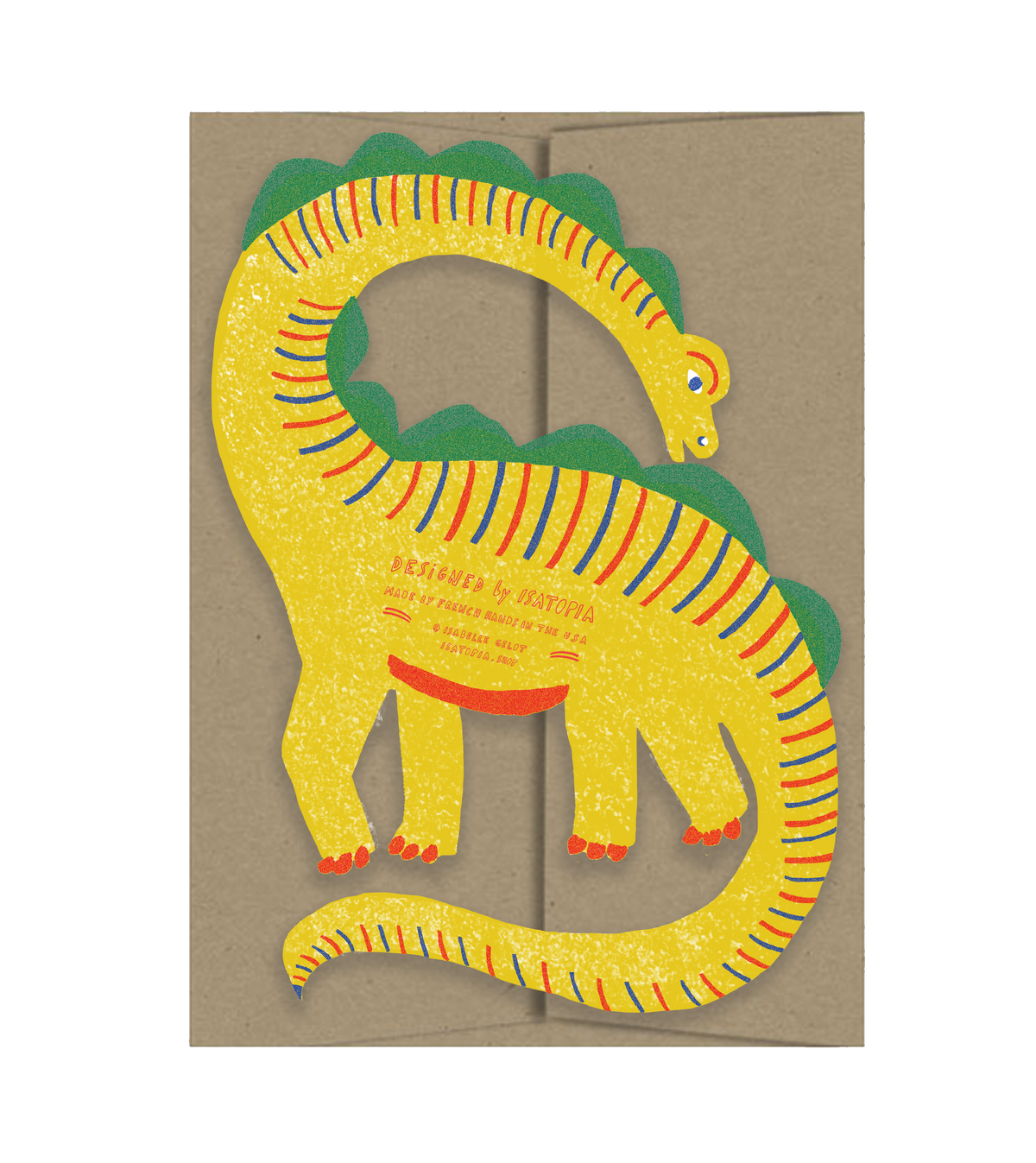 Yellow Dino  Playtime Collection - Die Cut Card