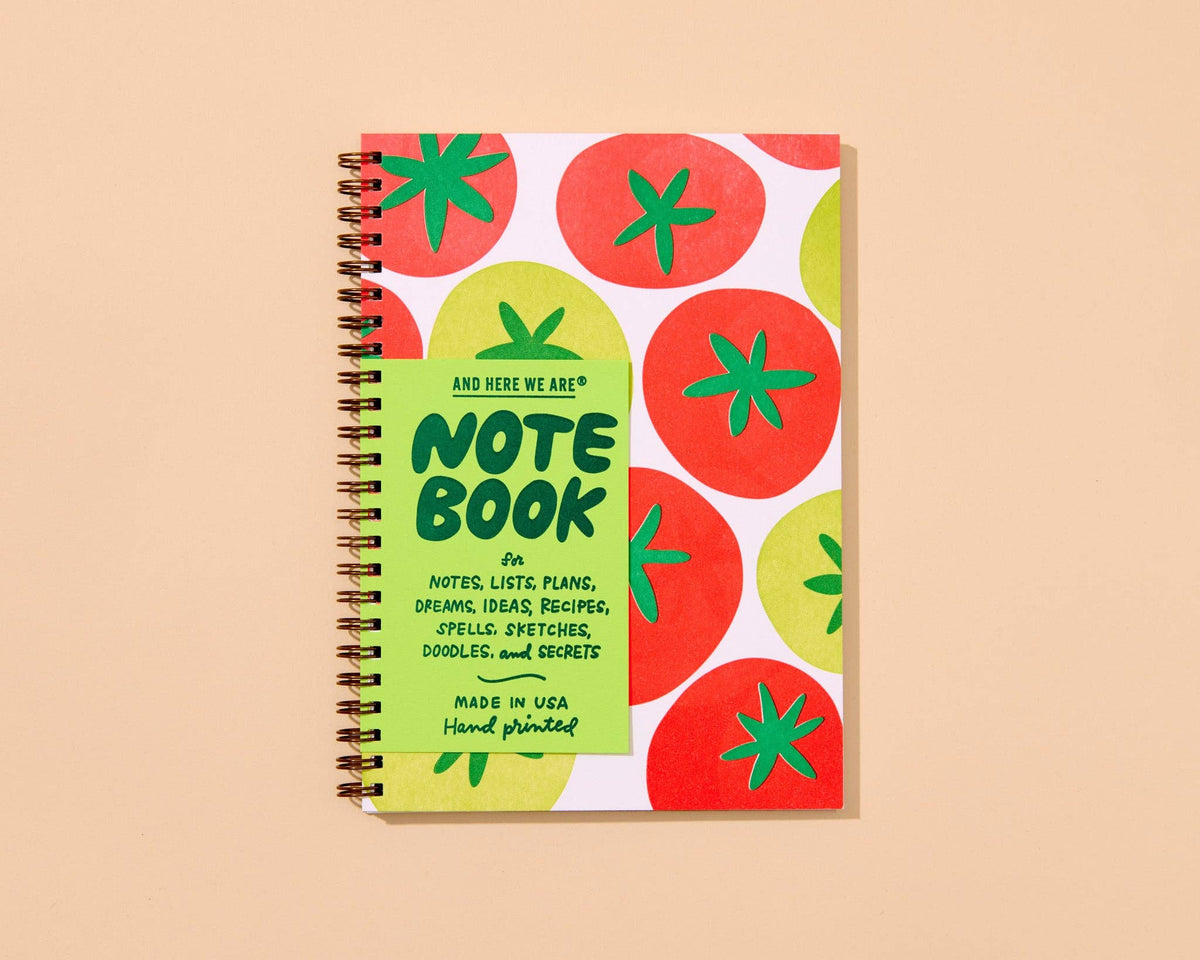 Letterpress A5 Lined Spiral Notebook—Tomato (Soup Season)