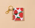 Letterpress Mini Notebook Bag Charm—Strawberry Pattern