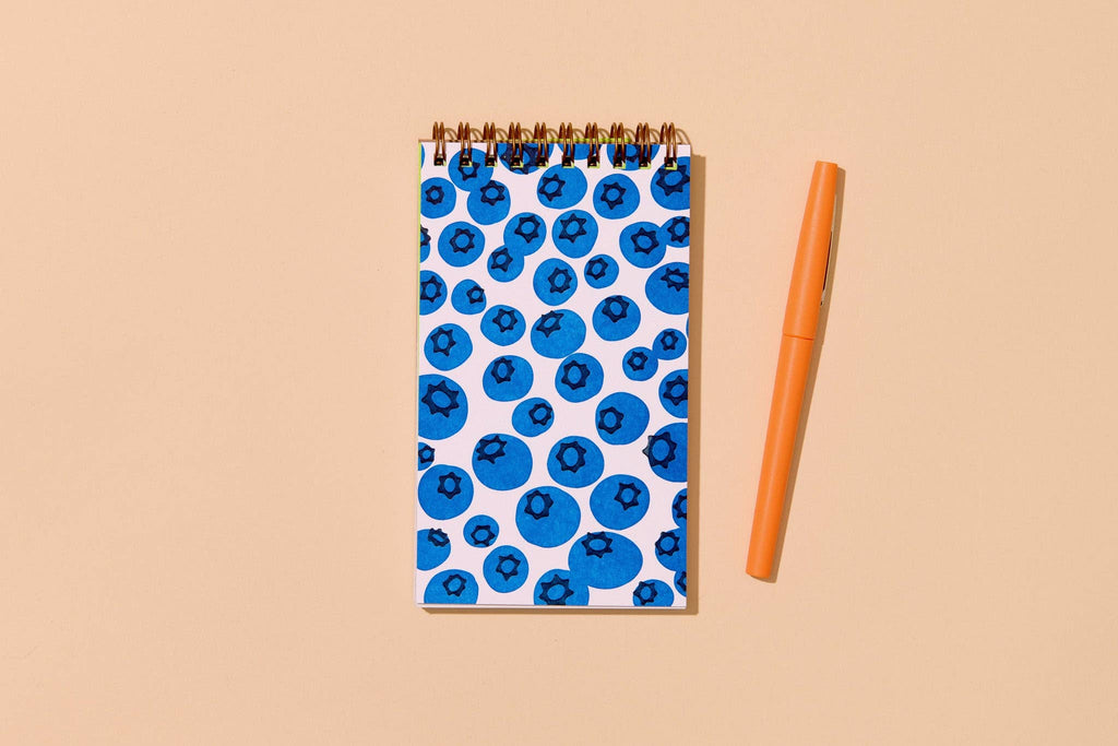Letterpress Small Spiral Notebook—Blueberry (Vibrant Summer)