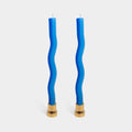 Wiggle Candles - Blue (2 Pack) - 11" Vibrant Taper Candles