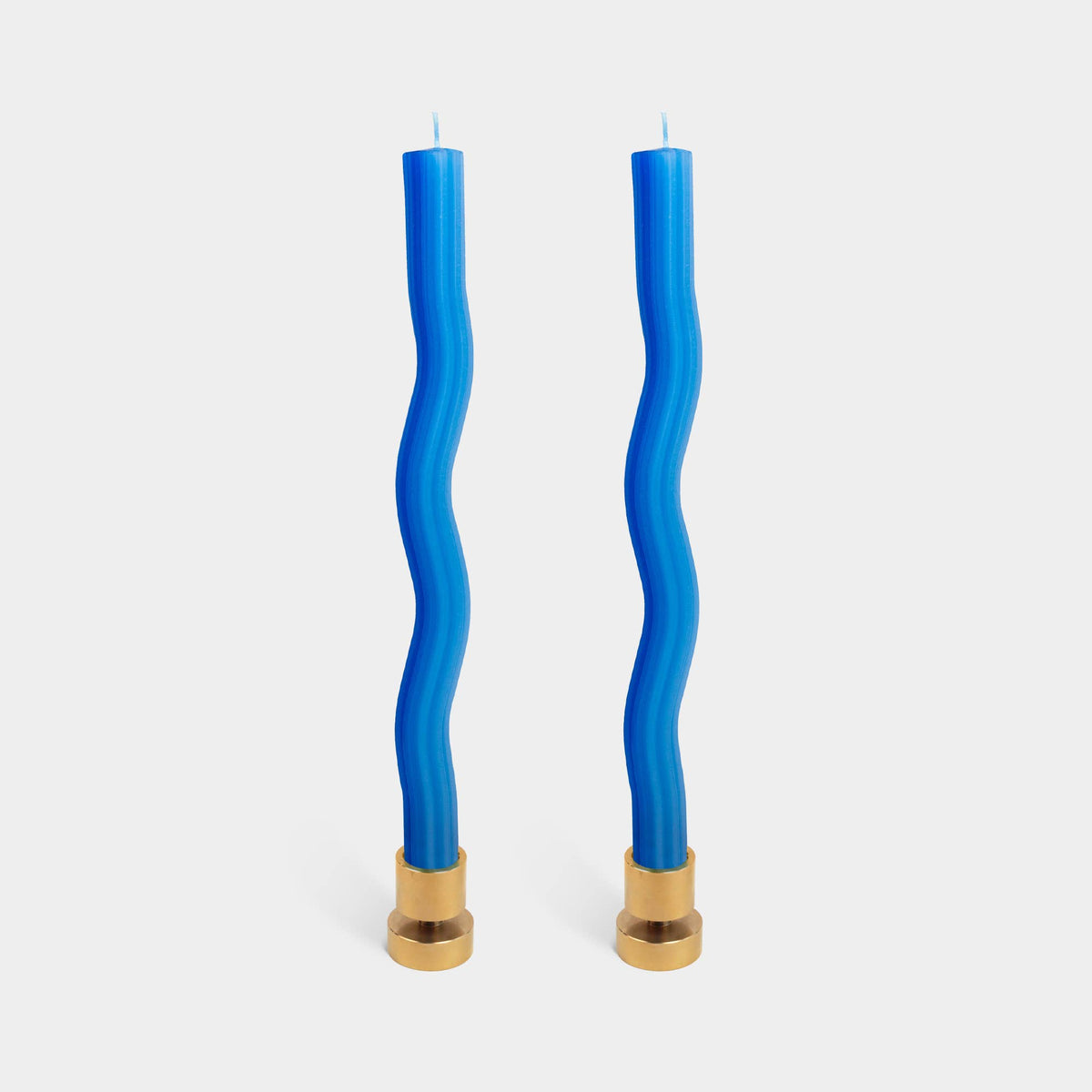 Wiggle Candles - Blue (2 Pack) - 11" Vibrant Taper Candles