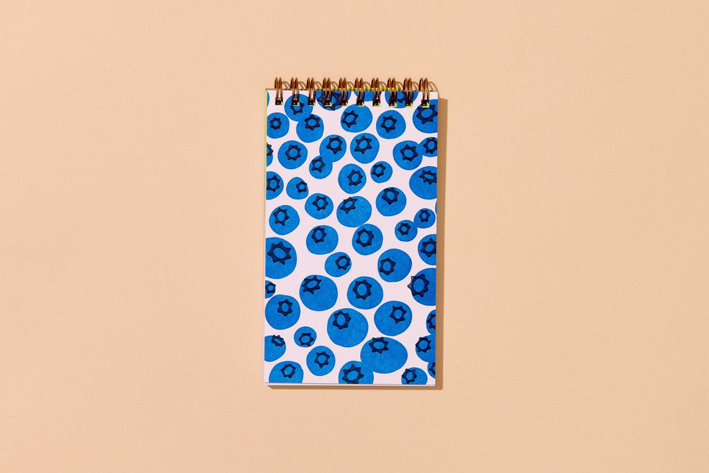 Letterpress Small Spiral Notebook—Blueberry (Vibrant Summer)