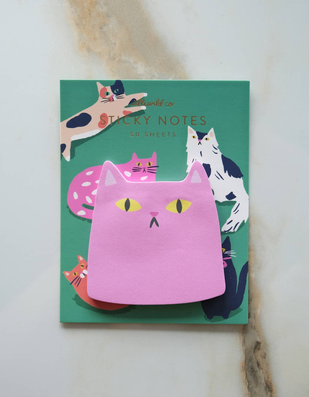Die-Cut Sticky Notepad | Pink Cat