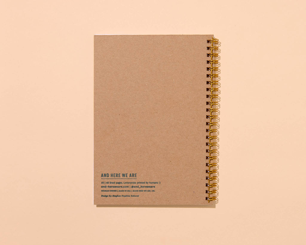 Letterpress A5 Lined Spiral Notebook—Tomato (Soup Season)