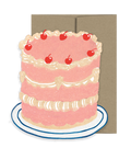Party Cake Die Cut Card - Party Collection