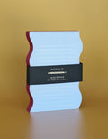 Wavy Shaped Notepad | Blue + Cranberry Edge