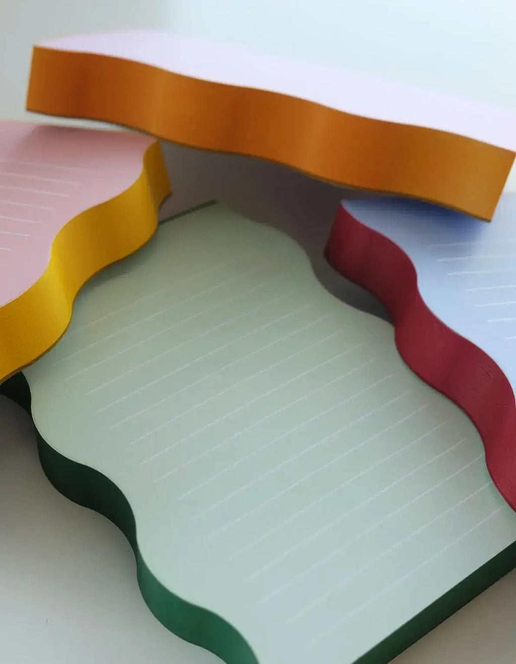Wavy Shaped Notepad | Blue + Cranberry Edge