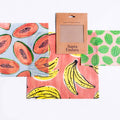 Fruit print Beeswax wrap set 3 pack