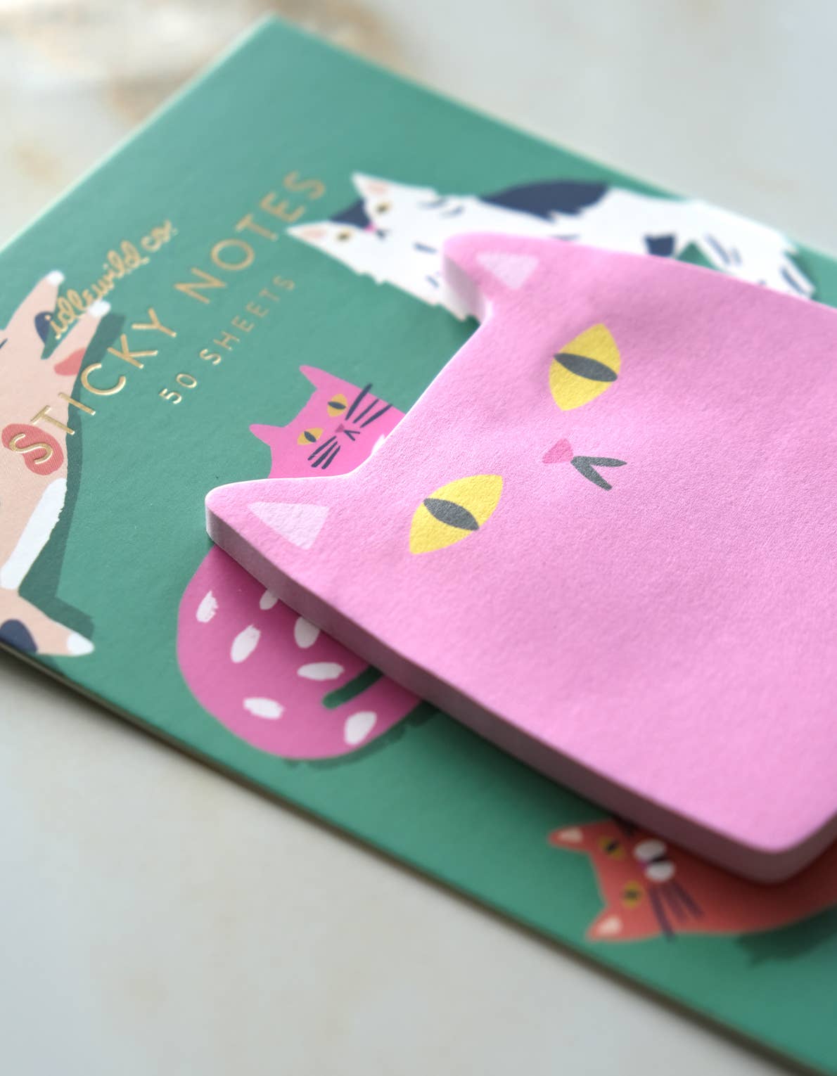 Die-Cut Sticky Notepad | Pink Cat