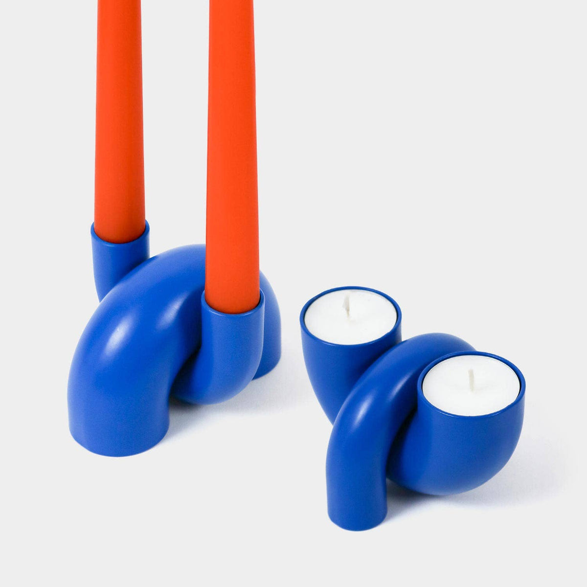 Macaroni 2-in-1 Candle holder - Tapers & Tealights - Blue