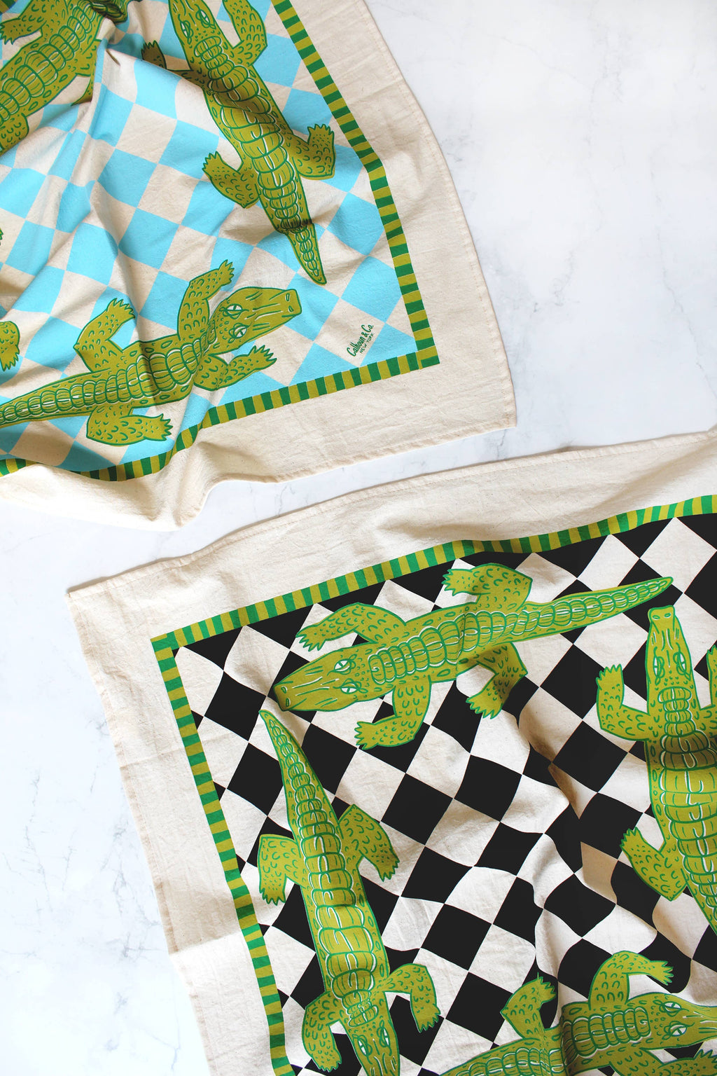 Alligator Patio Screen Printed Tea Towel 