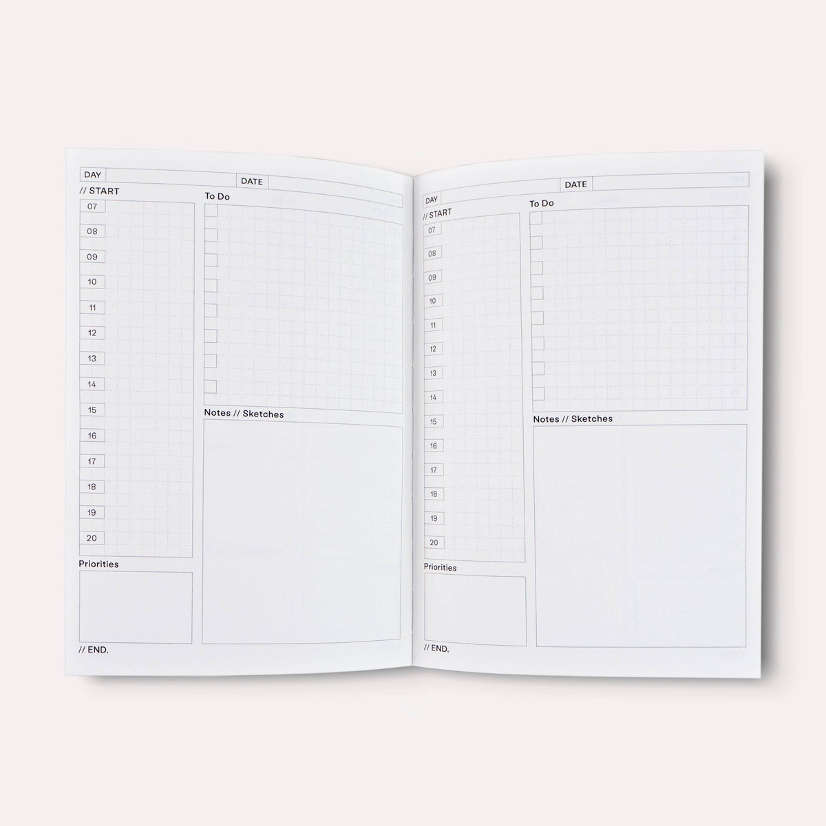Beams Undated Daily Planner Book