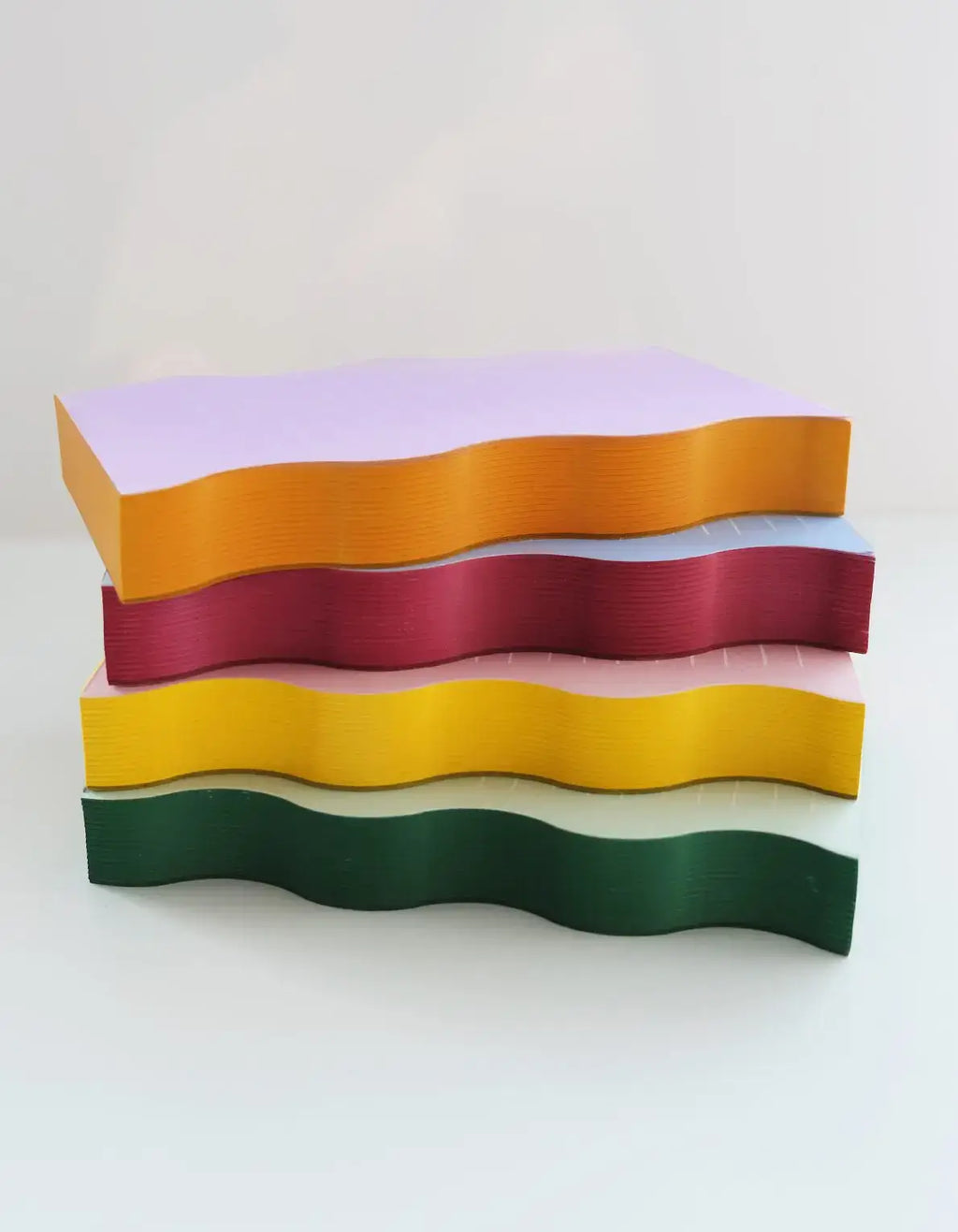 Wavy Shaped Notepad | Blue + Cranberry Edge