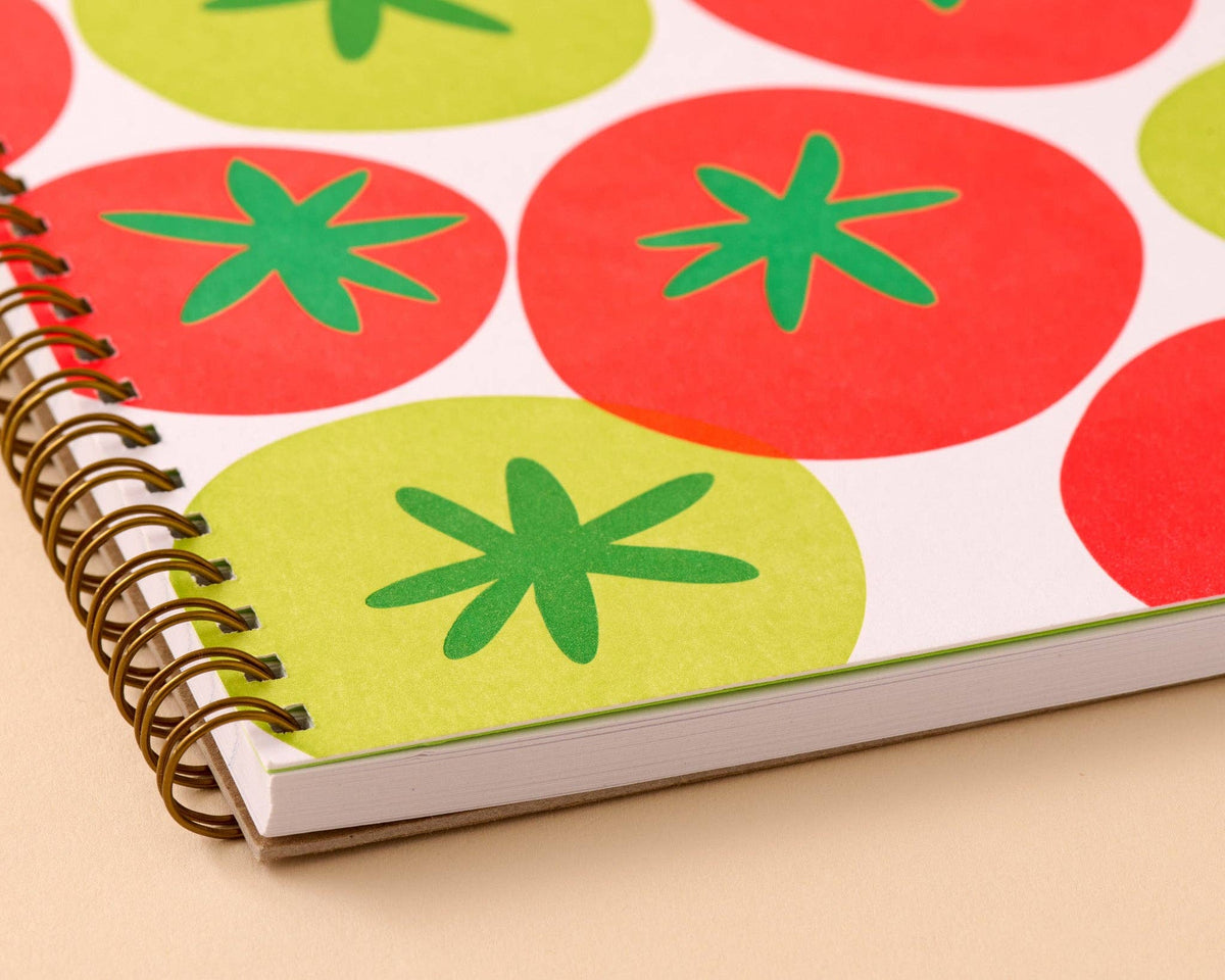 Letterpress A5 Lined Spiral Notebook—Tomato (Soup Season)
