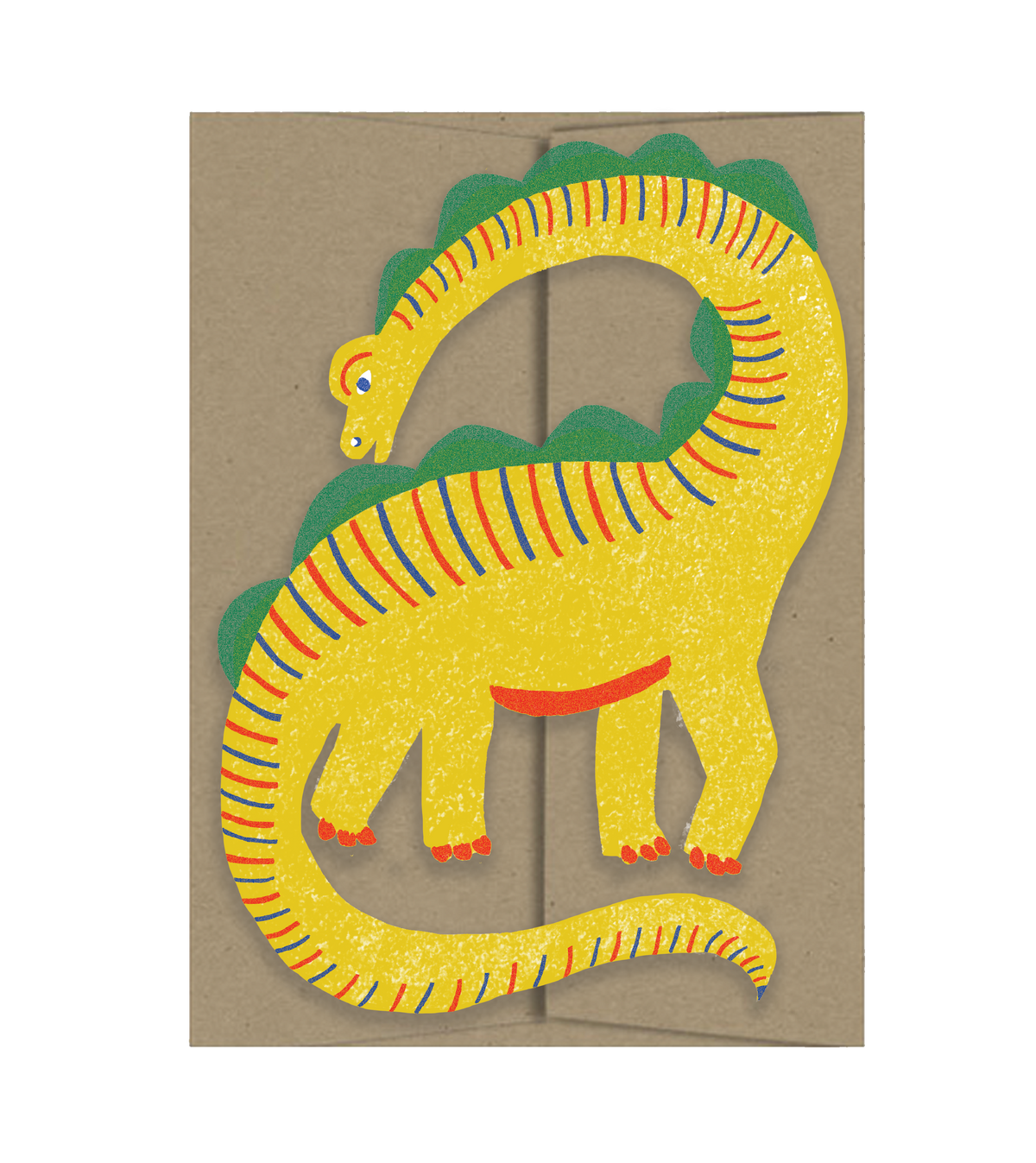 Yellow Dino  Playtime Collection - Die Cut Card