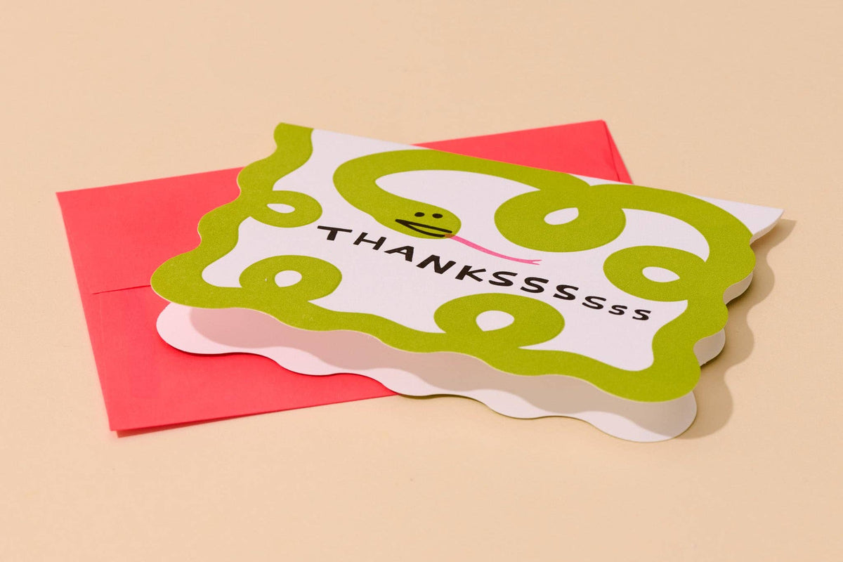Boxed Set (10) Letterpress Thank You Notecards—Snake