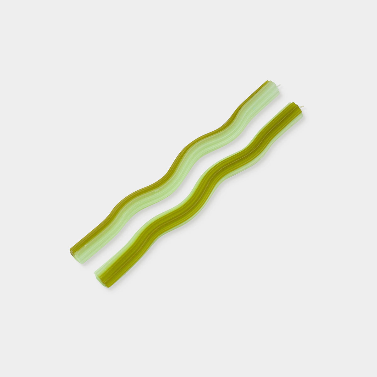 Wiggle Candles - Green (2 Pack) - 11" Vibrant Taper Candles