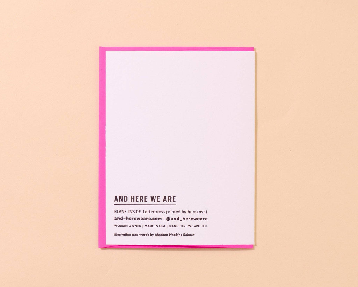 Letterpress  Belated Card—Embarrassingly Late (Snail)