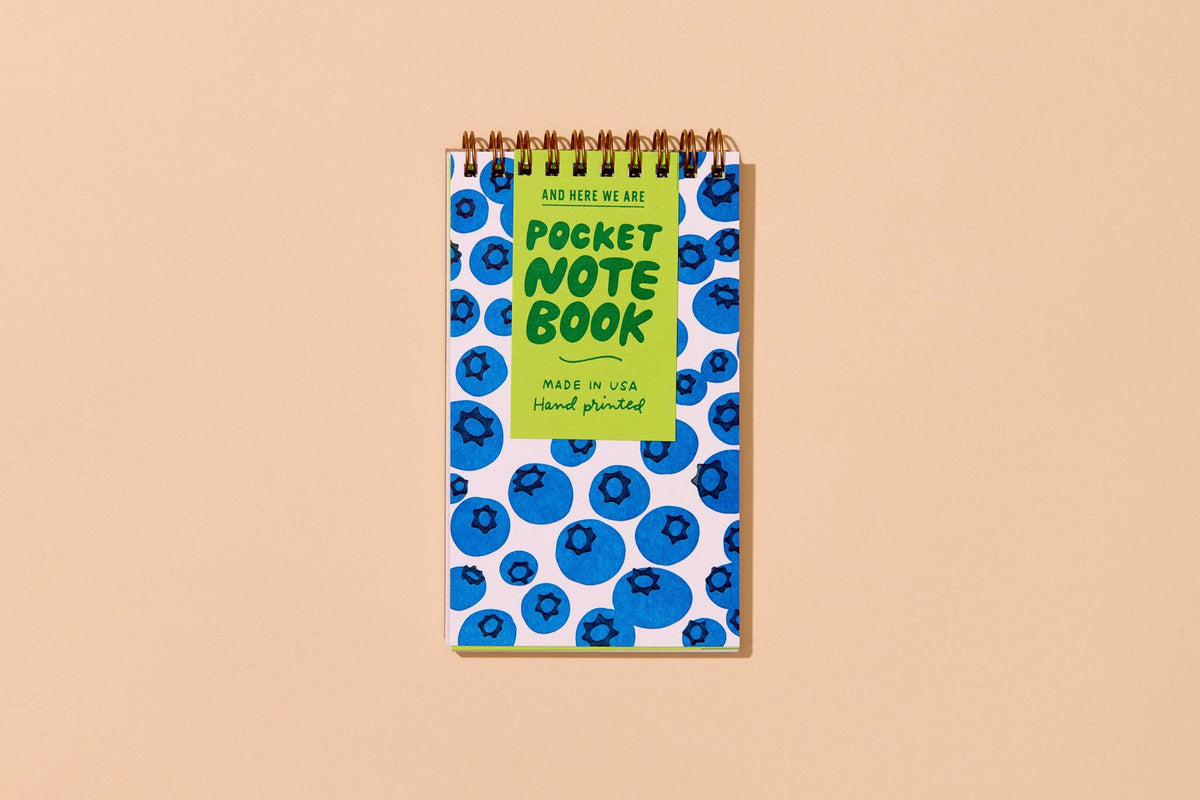Letterpress Small Spiral Notebook—Blueberry (Vibrant Summer)