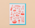 Letterpress New Home Card—Happy New Home (Icon, Cute)