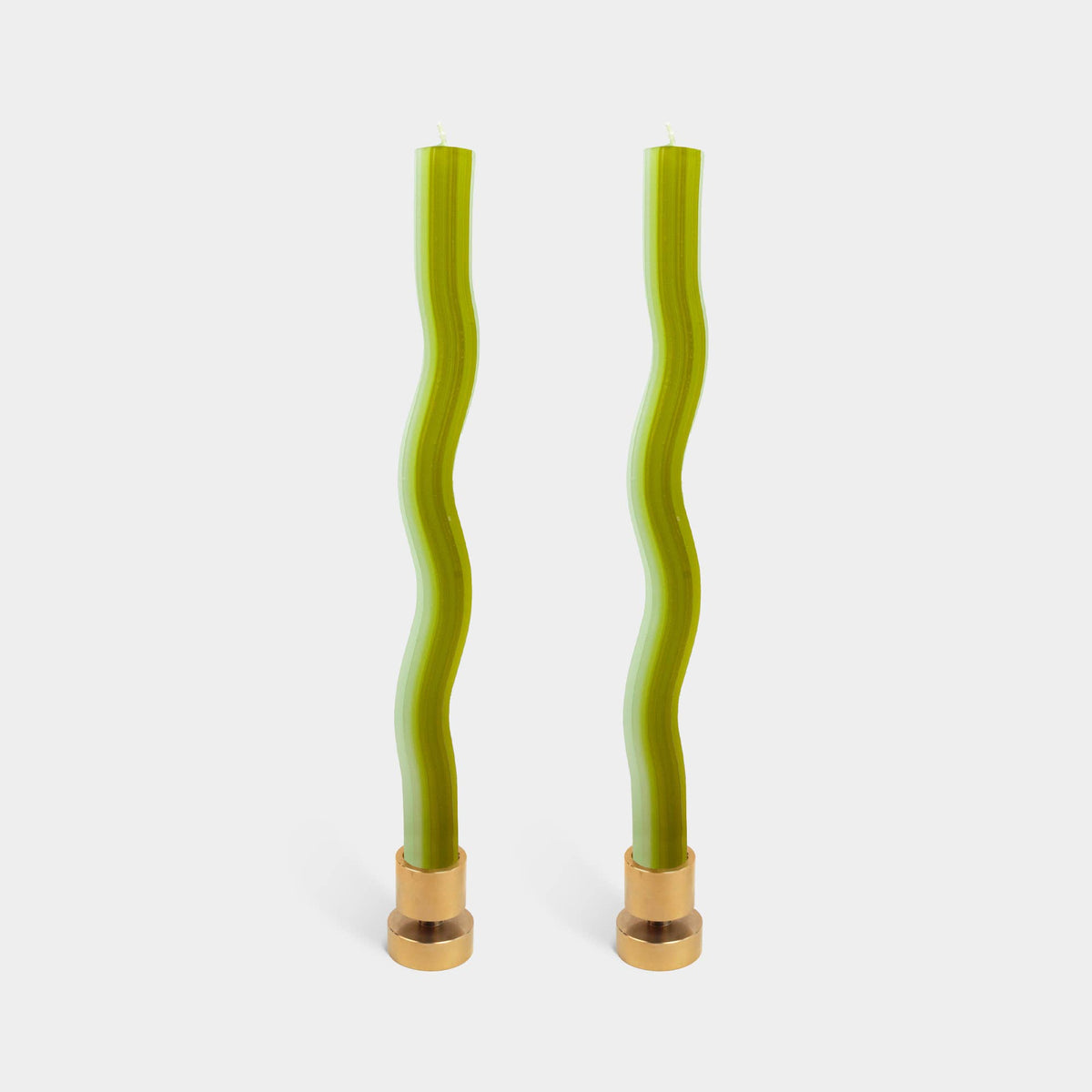 Wiggle Candles - Green (2 Pack) - 11" Vibrant Taper Candles