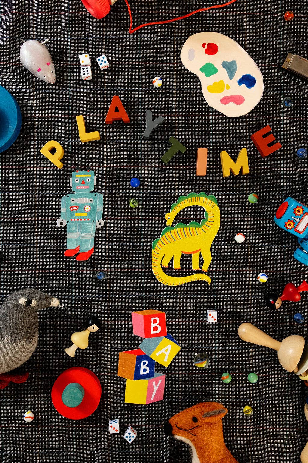 Yellow Dino  Playtime Collection - Die Cut Card