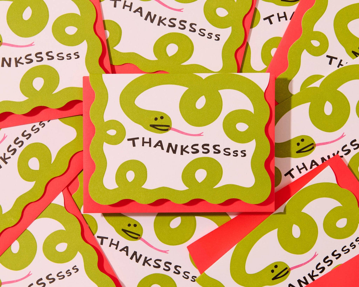 Boxed Set (10) Letterpress Thank You Notecards—Snake