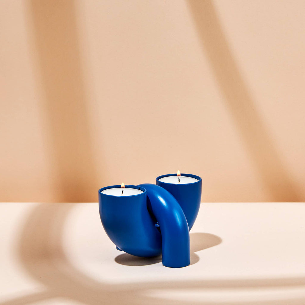 Macaroni 2-in-1 Candle holder - Tapers & Tealights - Blue
