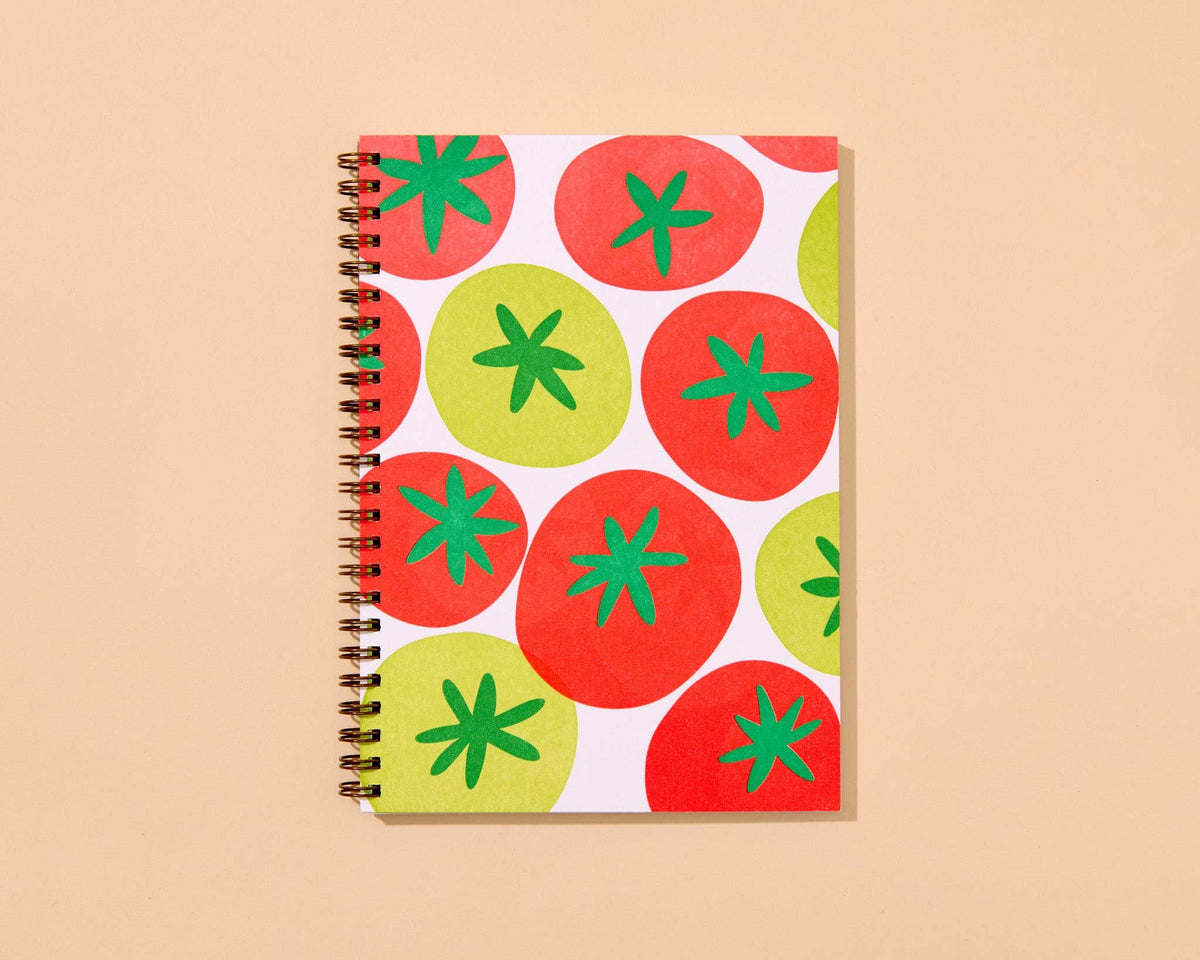 Letterpress A5 Lined Spiral Notebook—Tomato (Soup Season)