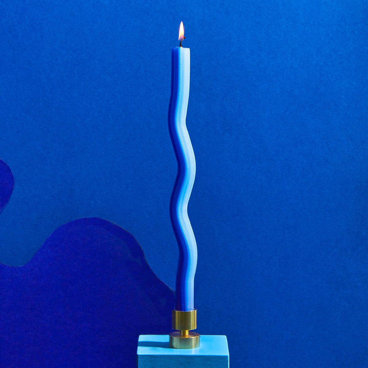 Wiggle Candles - Blue (2 Pack) - 11" Vibrant Taper Candles